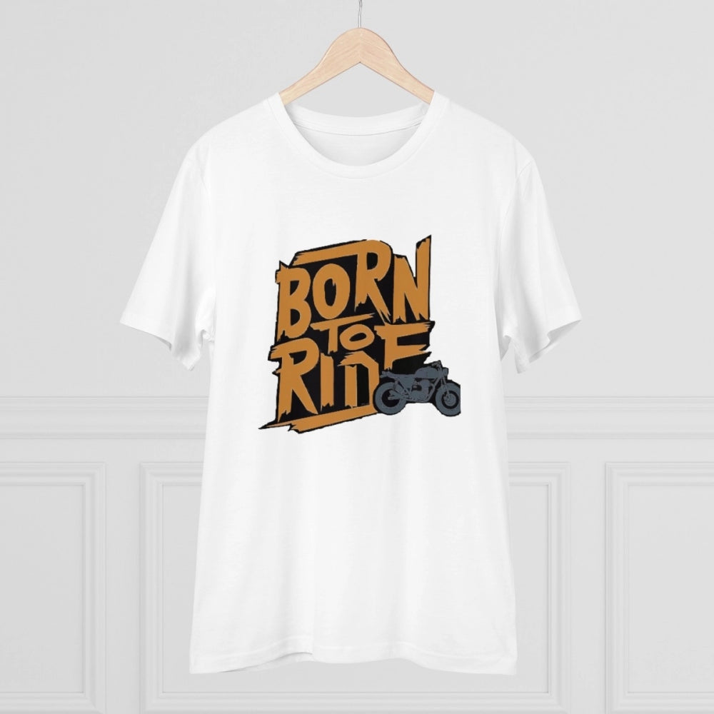 HamariDookan Men's PC Cotton Explore The Unseen Printed T Shirt (Color: White, Thread Count: 180GSM)