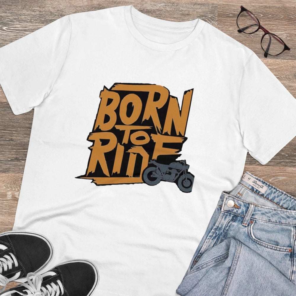 HamariDookan Men's PC Cotton Explore The Unseen Printed T Shirt (Color: White, Thread Count: 180GSM)