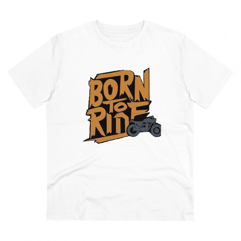 HamariDookan Men's PC Cotton Explore The Unseen Printed T Shirt (Color: White, Thread Count: 180GSM)