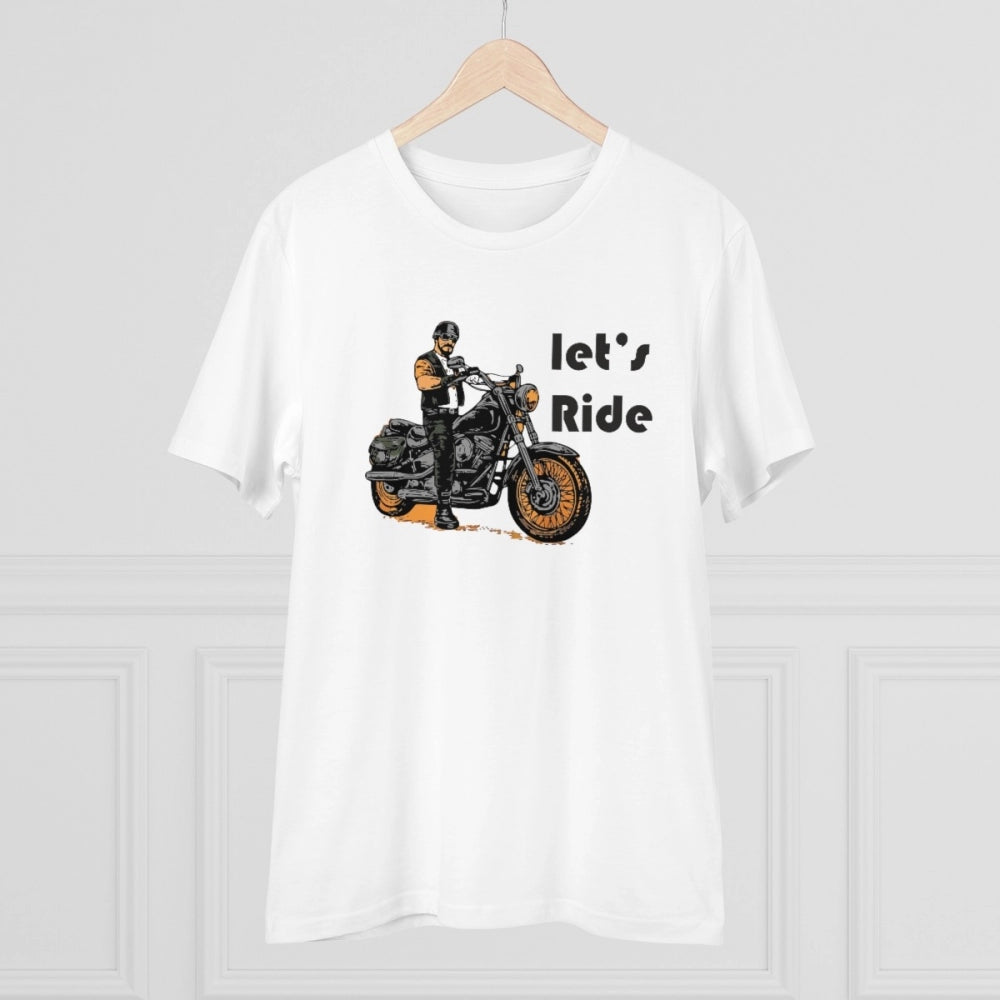 HamariDookan Men's PC Cotton Explore The Unseen Printed T Shirt (Color: White, Thread Count: 180GSM)