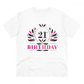HamariDookan Men's PC Cotton 21st Birthday Printed T Shirt (Color: White, Thread Count: 180GSM)