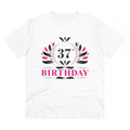 HamariDookan Men's PC Cotton 37th Birthday Printed T Shirt (Color: White, Thread Count: 180GSM)