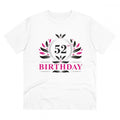HamariDookan Men's PC Cotton 52nd Birthday Printed T Shirt (Color: White, Thread Count: 180GSM)
