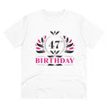 HamariDookan Men's PC Cotton 47th Birthday Printed T Shirt (Color: White, Thread Count: 180GSM)