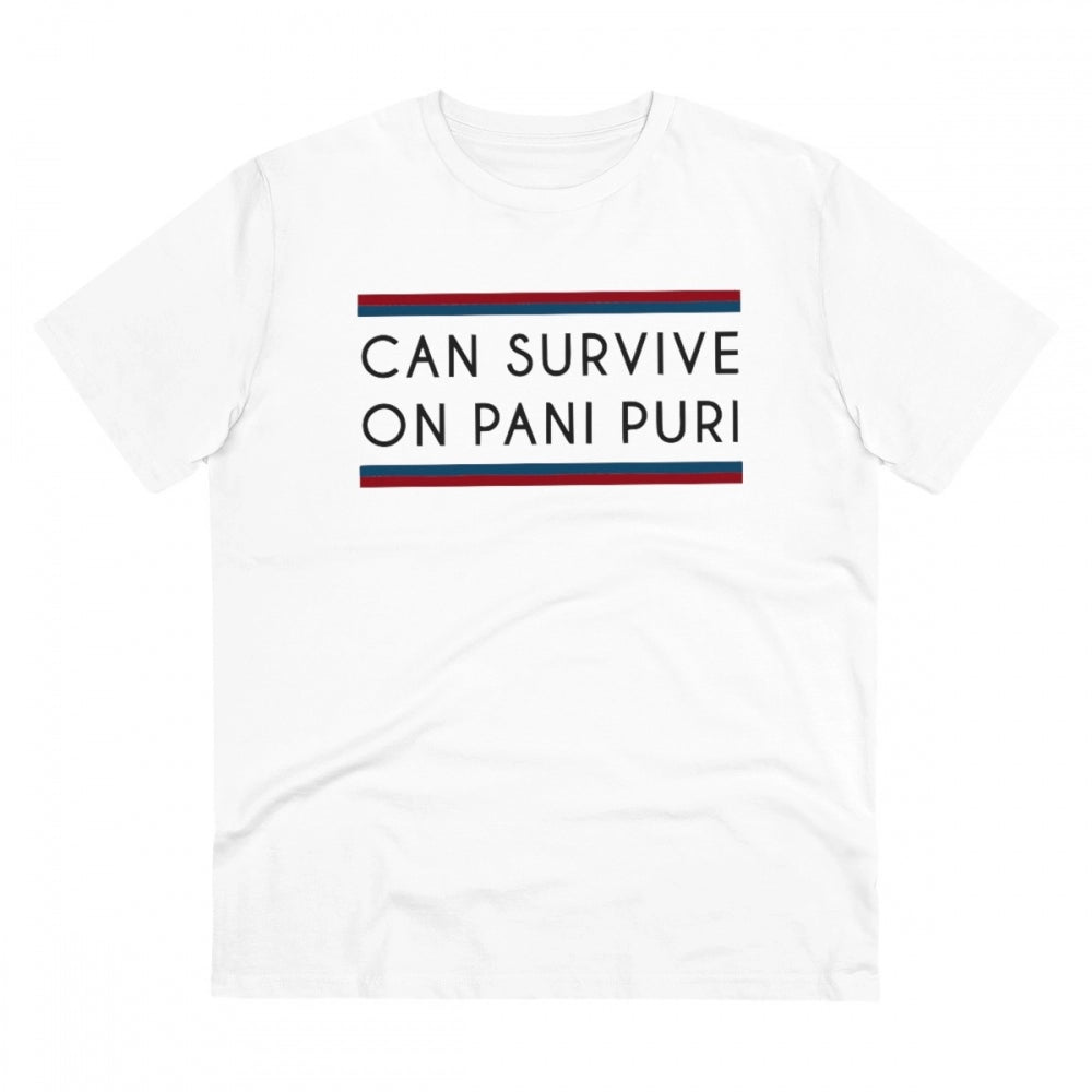 HamariDookan Men's PC Cotton Quotes Printed T Shirt (Color: White, Thread Count: 180GSM)