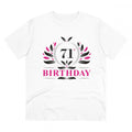 HamariDookan Men's PC Cotton 71st Birthday Printed T Shirt (Color: White, Thread Count: 180GSM)