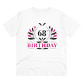 HamariDookan Men's PC Cotton 68th Birthday Printed T Shirt (Color: White, Thread Count: 180GSM)