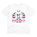 HamariDookan Men's PC Cotton 97th Birthday Printed T Shirt (Color: White, Thread Count: 180GSM)