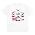 HamariDookan Men's PC Cotton 42nd Birthday Printed T Shirt (Color: White, Thread Count: 180GSM)