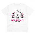 HamariDookan Men's PC Cotton 38th Birthday Printed T Shirt (Color: White, Thread Count: 180GSM)