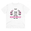 HamariDookan Men's PC Cotton 31st Birthday Printed T Shirt (Color: White, Thread Count: 180GSM)