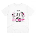 HamariDookan Men's PC Cotton 51st Birthday Printed T Shirt (Color: White, Thread Count: 180GSM)