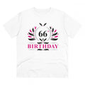 HamariDookan Men's PC Cotton 66th Birthday Printed T Shirt (Color: White, Thread Count: 180GSM)