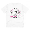 HamariDookan Men's PC Cotton 59th Birthday Printed T Shirt (Color: White, Thread Count: 180GSM)