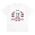 HamariDookan Men's PC Cotton 72nd Birthday Printed T Shirt (Color: White, Thread Count: 180GSM)