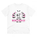 HamariDookan Men's PC Cotton 67th Birthday Printed T Shirt (Color: White, Thread Count: 180GSM)
