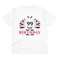 HamariDookan Men's PC Cotton 99th Birthday Printed T Shirt (Color: White, Thread Count: 180GSM)