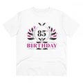 HamariDookan Men's PC Cotton 85th Birthday Printed T Shirt (Color: White, Thread Count: 180GSM)