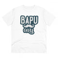 HamariDookan Men's PC Cotton Baapu Printed T Shirt (Color: White, Thread Count: 180GSM)