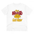 HamariDookan Men's PC Cotton Bhai Nasto Lai Aav Printed T Shirt (Color: White, Thread Count: 180GSM)