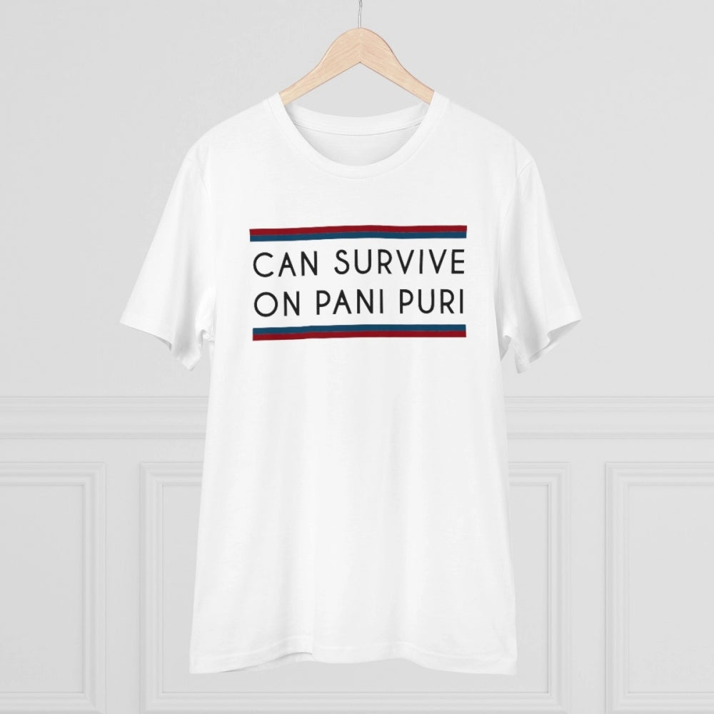 HamariDookan Men's PC Cotton Quotes Printed T Shirt (Color: White, Thread Count: 180GSM)