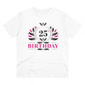 HamariDookan Men's PC Cotton 25th Birthday Printed T Shirt (Color: White, Thread Count: 180GSM)