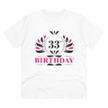 HamariDookan Men's PC Cotton 33rd Birthday Printed T Shirt (Color: White, Thread Count: 180GSM)