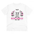 HamariDookan Men's PC Cotton 53rd Birthday Printed T Shirt (Color: White, Thread Count: 180GSM)
