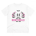 HamariDookan Men's PC Cotton 44th Birthday Printed T Shirt (Color: White, Thread Count: 180GSM)