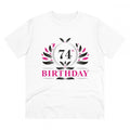 HamariDookan Men's PC Cotton 74th Birthday Printed T Shirt (Color: White, Thread Count: 180GSM)