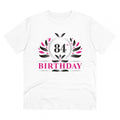 HamariDookan Men's PC Cotton 84th Birthday Printed T Shirt (Color: White, Thread Count: 180GSM)