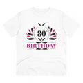 HamariDookan Men's PC Cotton 80th Birthday Printed T Shirt (Color: White, Thread Count: 180GSM)