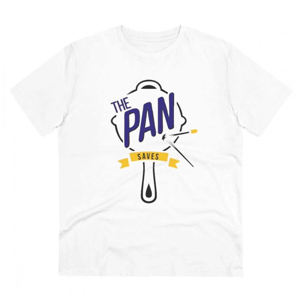 HamariDookan Men's PC Cotton The Pan Pubg Printed T Shirt (Color: White, Thread Count: 180GSM)