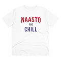 HamariDookan Men's PC Cotton Nasto And Chill Printed T Shirt (Color: White, Thread Count: 180GSM)
