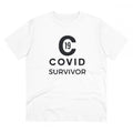 HamariDookan Men's PC Cotton Covid 19 Survivor Printed T Shirt (Color: White, Thread Count: 180GSM)