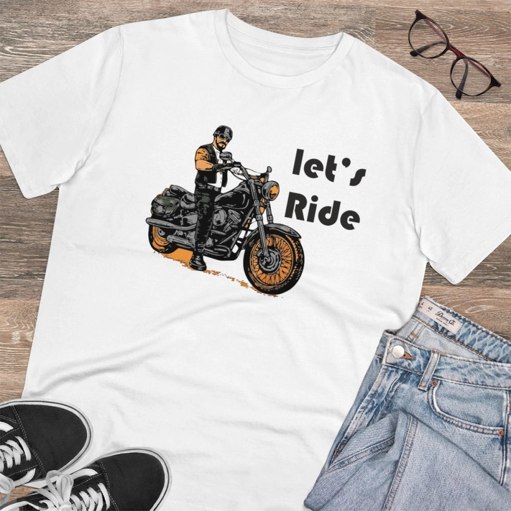 HamariDookan Men's PC Cotton Explore The Unseen Printed T Shirt (Color: White, Thread Count: 180GSM)