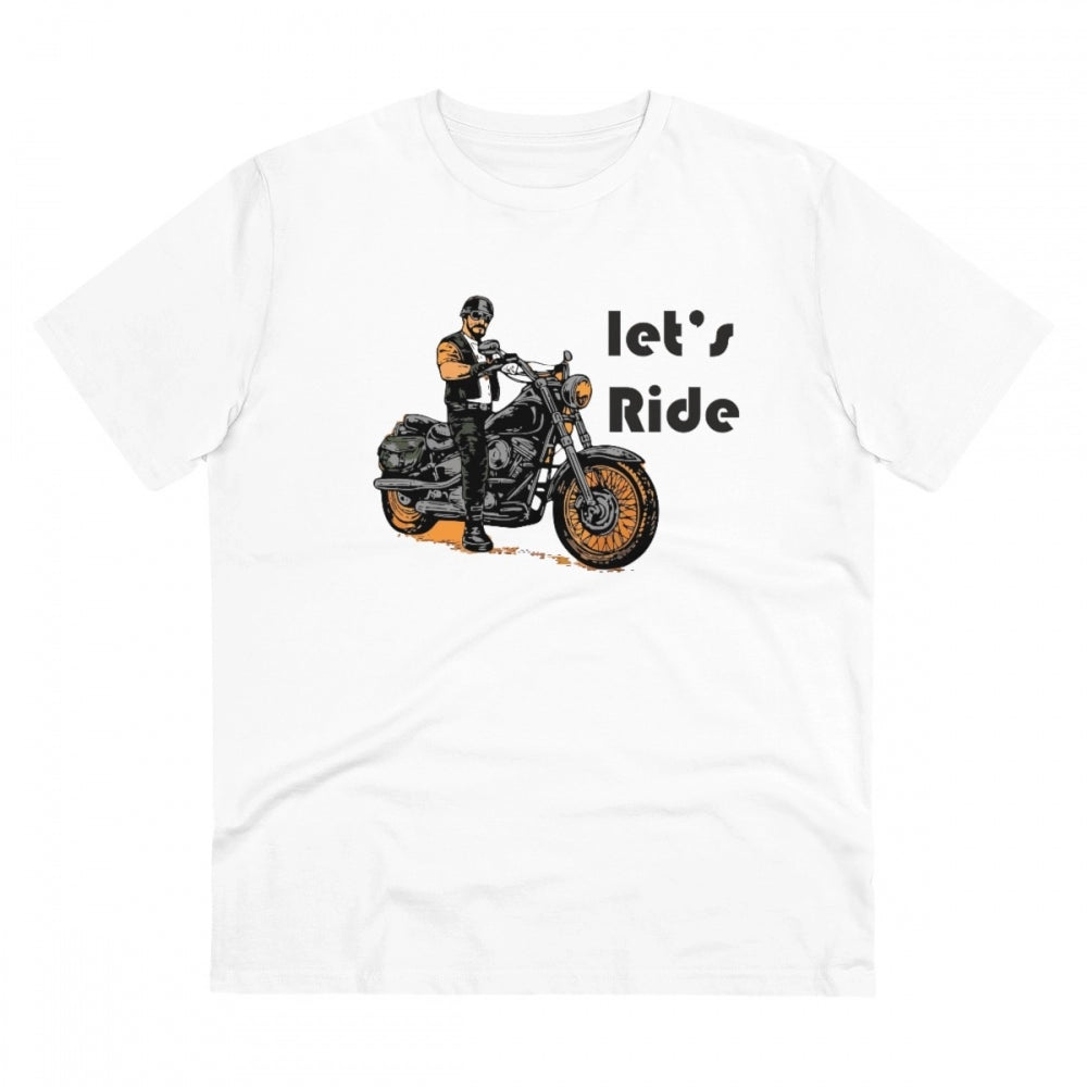 HamariDookan Men's PC Cotton Explore The Unseen Printed T Shirt (Color: White, Thread Count: 180GSM)
