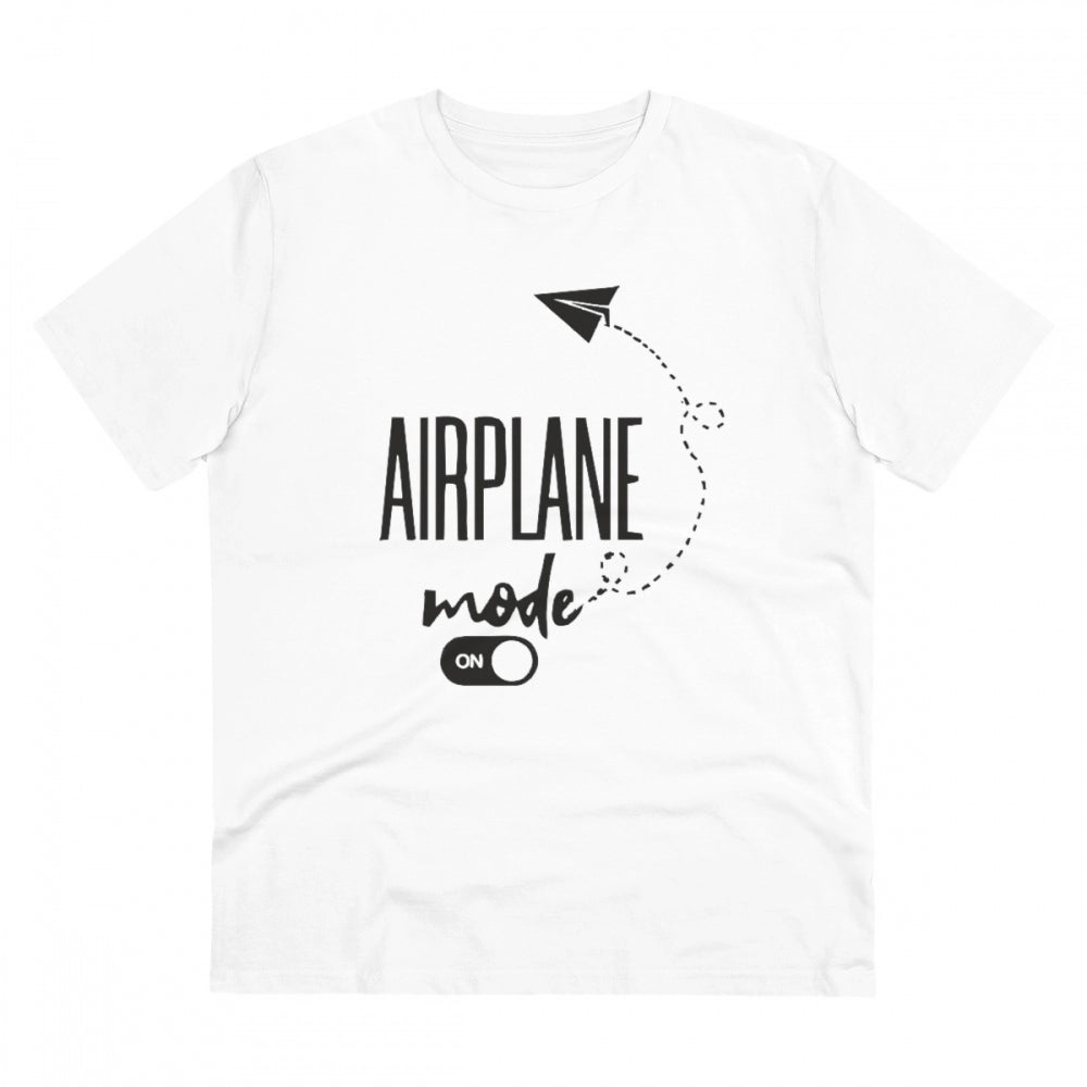 HamariDookan Men's PC Cotton Explore The Unseen Printed T Shirt (Color: White, Thread Count: 180GSM)