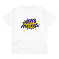 HamariDookan Men's PC Cotton Telugu Desing Printed T Shirt (Color: White, Thread Count: 180GSM)