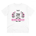HamariDookan Men's PC Cotton 20th Birthday Printed T Shirt (Color: White, Thread Count: 180GSM)