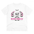 HamariDookan Men's PC Cotton 62nd Birthday Printed T Shirt (Color: White, Thread Count: 180GSM)
