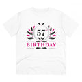 HamariDookan Men's PC Cotton 57th Birthday Printed T Shirt (Color: White, Thread Count: 180GSM)