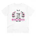 HamariDookan Men's PC Cotton 78th Birthday Printed T Shirt (Color: White, Thread Count: 180GSM)