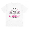 HamariDookan Men's PC Cotton 98th Birthday Printed T Shirt (Color: White, Thread Count: 180GSM)