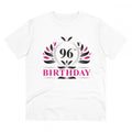 HamariDookan Men's PC Cotton 96th Birthday Printed T Shirt (Color: White, Thread Count: 180GSM)