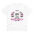 HamariDookan Men's PC Cotton 89th Birthday Printed T Shirt (Color: White, Thread Count: 180GSM)