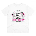 HamariDookan Men's PC Cotton 87th Birthday Printed T Shirt (Color: White, Thread Count: 180GSM)