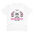 HamariDookan Men's PC Cotton 86th Birthday Printed T Shirt (Color: White, Thread Count: 180GSM)