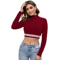 HD Women's Western Wear Hosiery Crop-Top (Maroon)