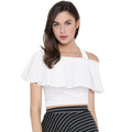 HD Women's Western Wear Hosiery Crop Top (White)